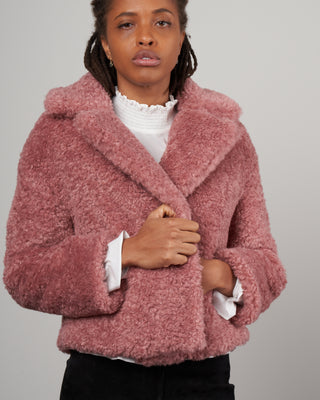 faux shearling cropped jacket - rosa 4130