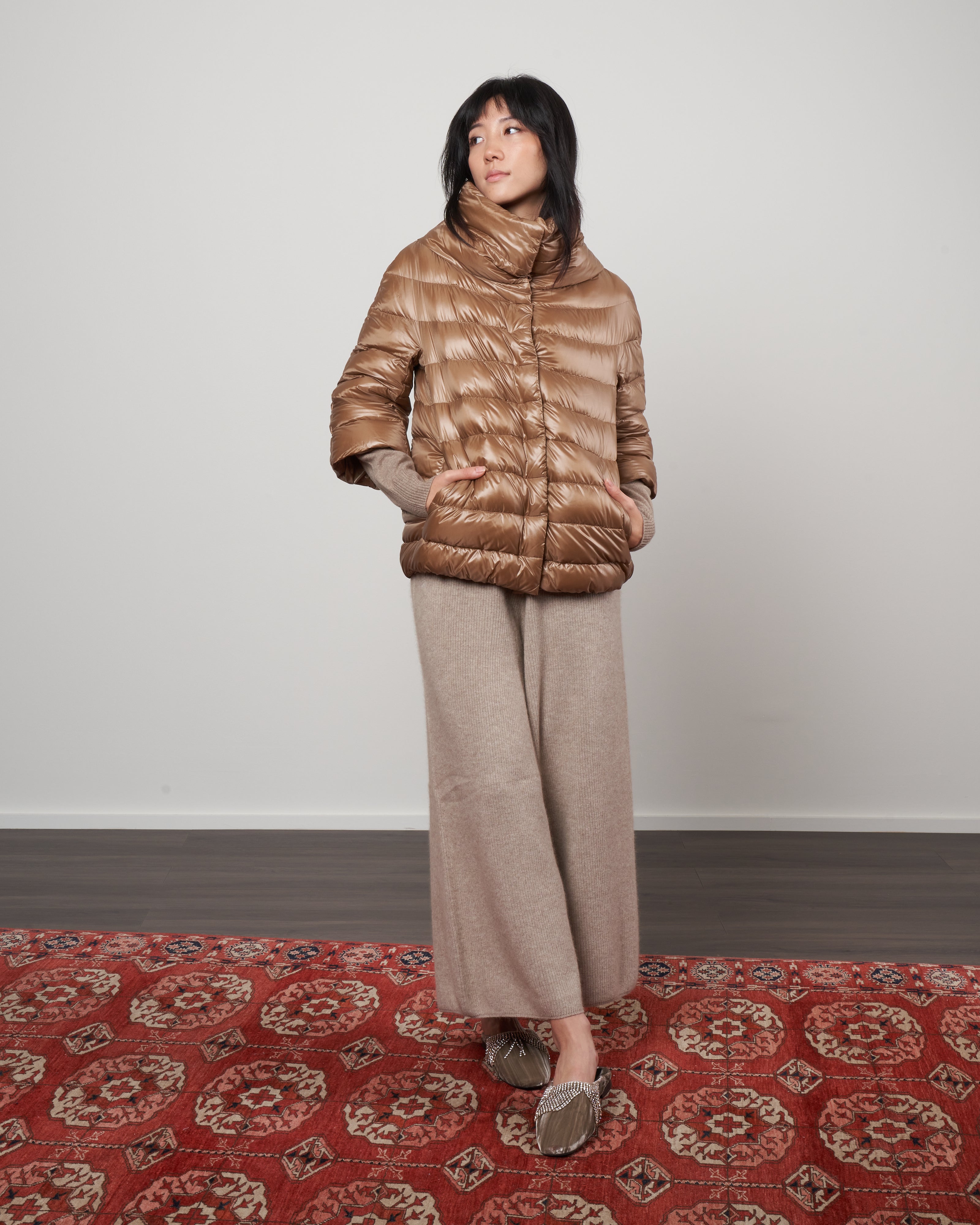Herno Iconico 3/4 Sleeve Coat Camello
