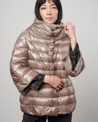 iconico 3/4 sleeve hip length coat - 2600 taupe