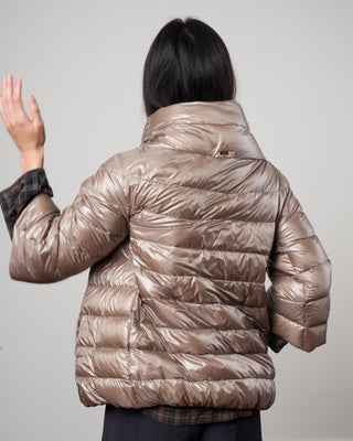 iconico 3/4 sleeve hip length coat - 2600 taupe