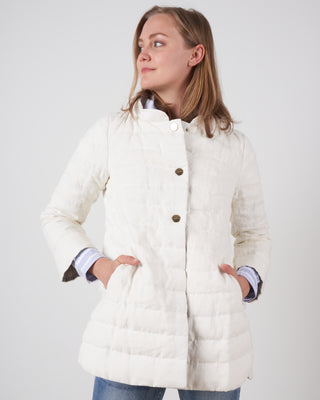 linen down jacket - white