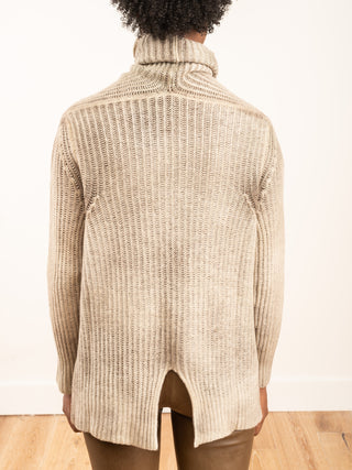 high neck stretch pullover with lamination and studs