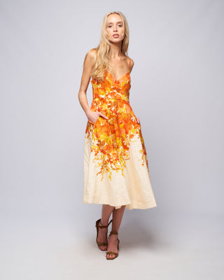 high tide picnic dress - citrus ikat floral