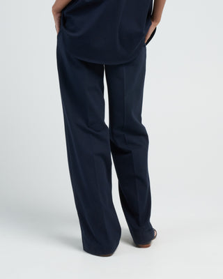 high waist pant lungo piquet - navy