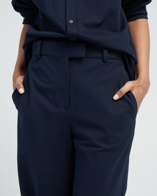 high waist pant lungo piquet - navy