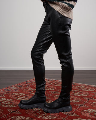 stretch leather legging - black