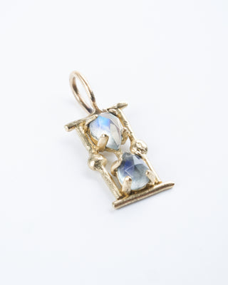 hourglass amulet charm - 14k yellow gold