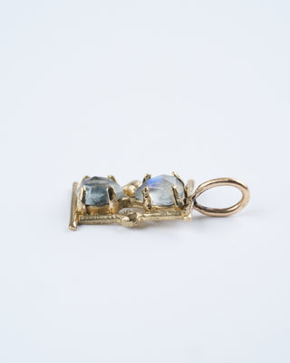 hourglass amulet charm - 14k yellow gold