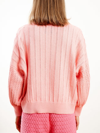 mix knit jumper - rose
