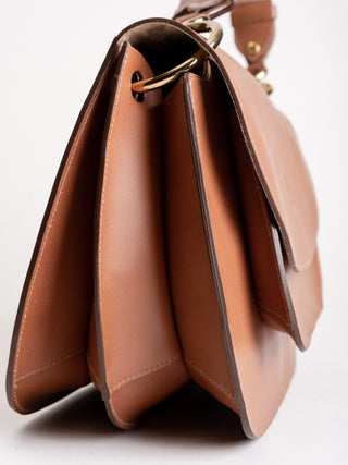 cowhide shoulder bag - cioccolato