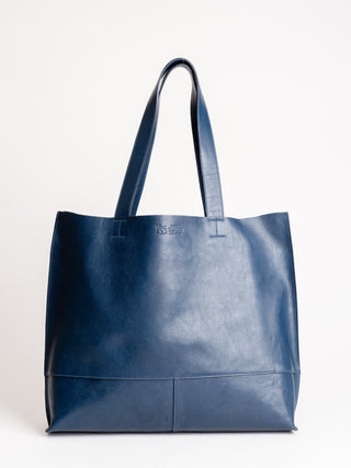 cowhide tote bag - blue
