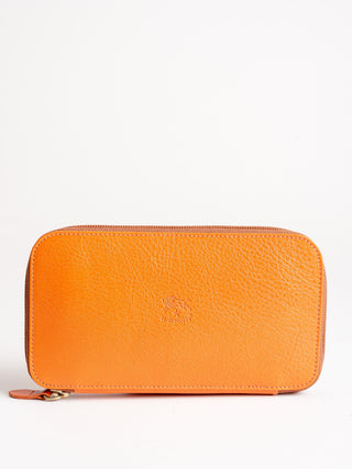 cowhide wallet - orange