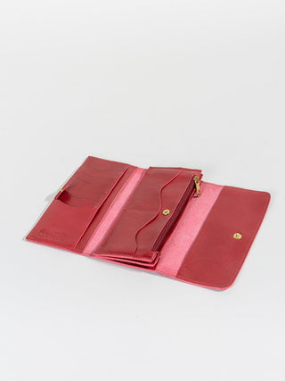 cowhide wallet - red