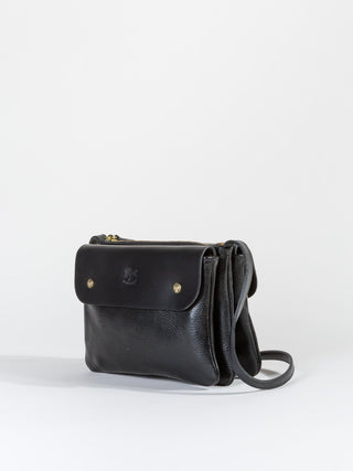 triple compartment crossbody - black