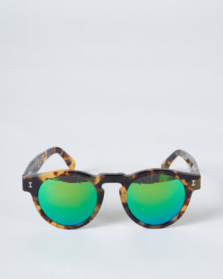 leonard sunglasses - tortoise with green mirror