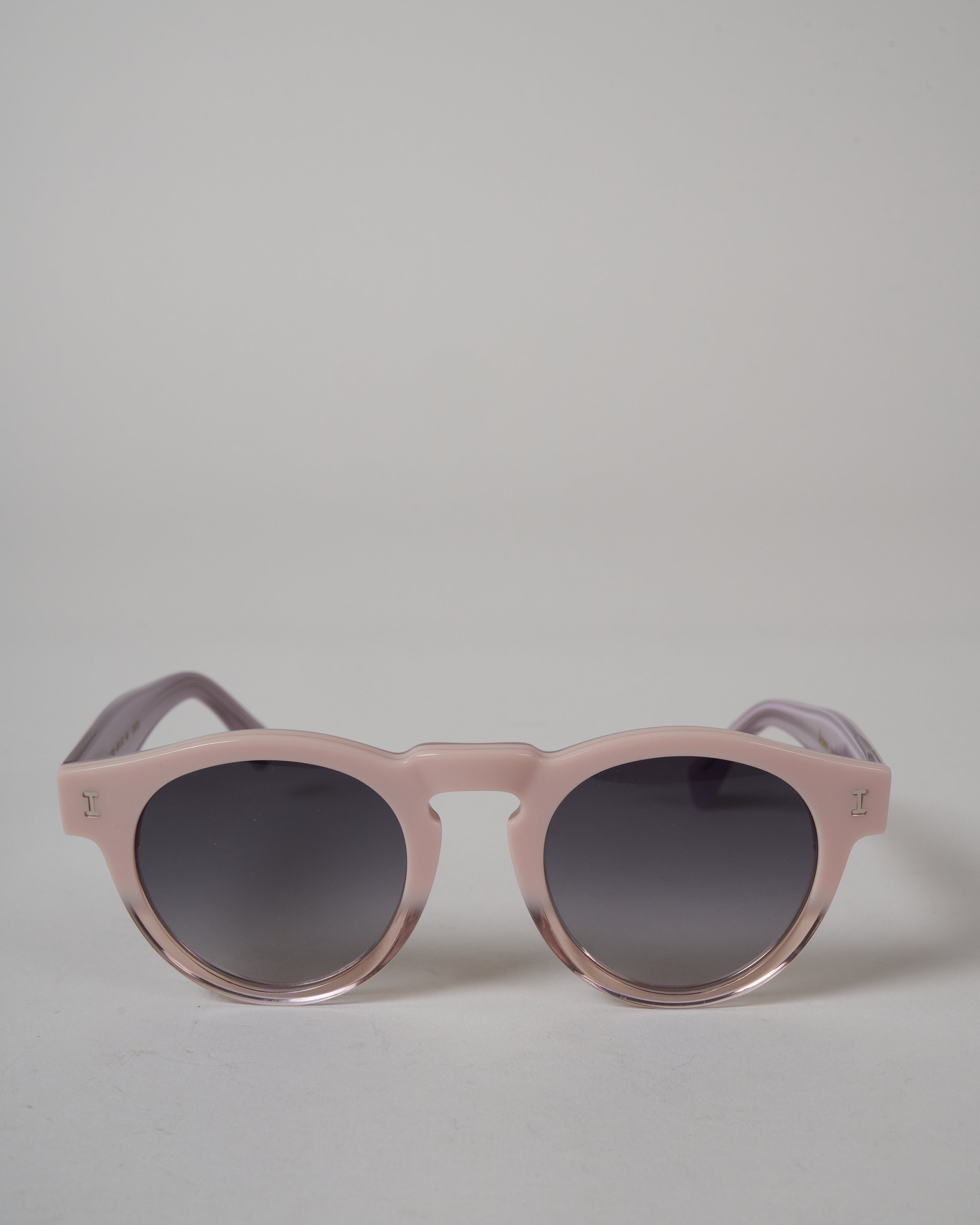 illesteva sunglasses- light pink White Thick Hipster Rectangle Tinted Sunglasses with Pink  main image 2