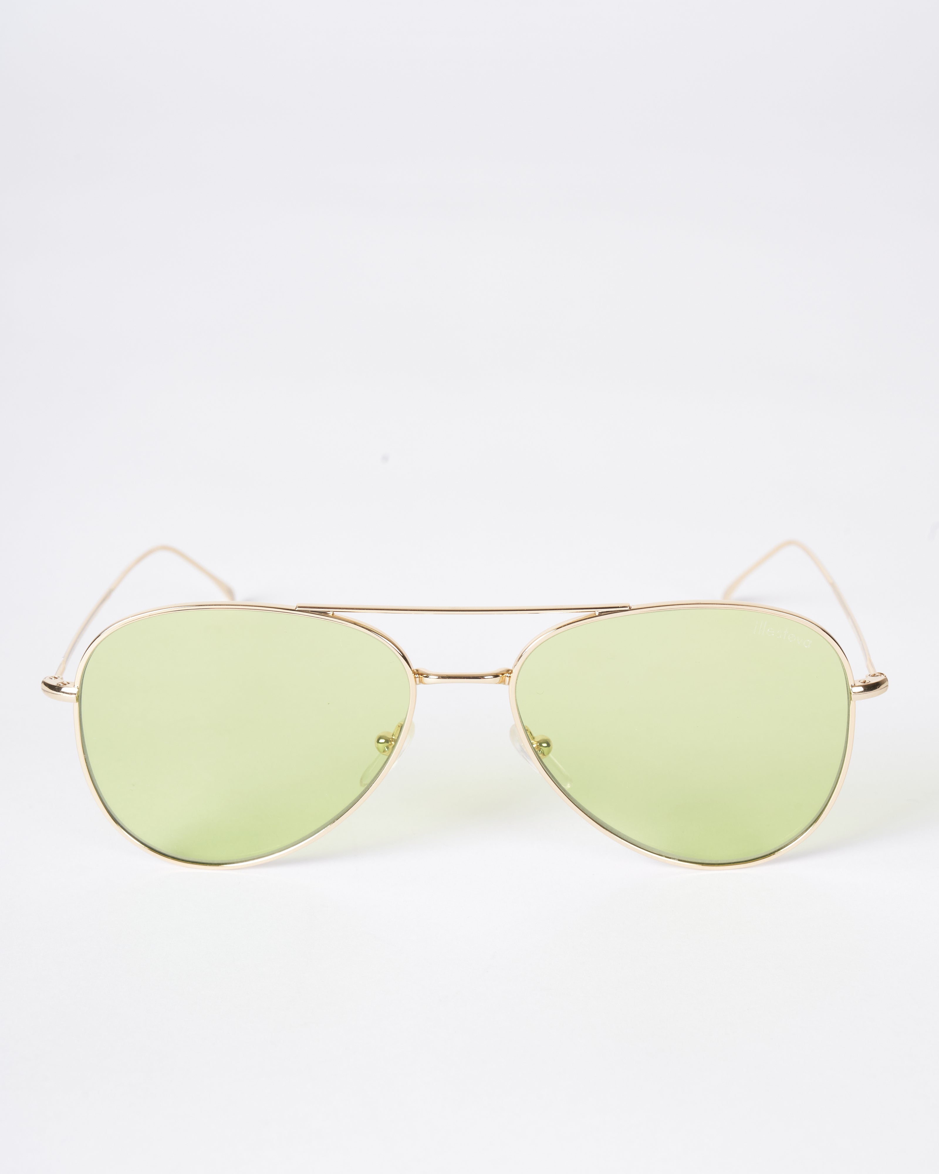 Illesteva Wooster Gold W/ Green Flat See Through display picture 1