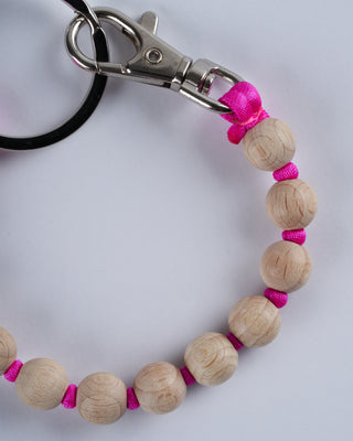 short key holder - natural - pink