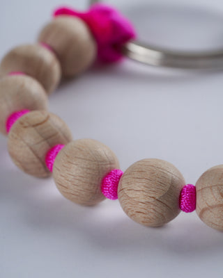 short key holder - natural - pink