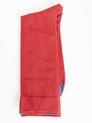 short sock - incarnet red w/ grey toe