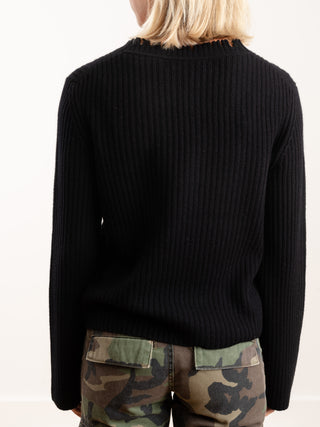 deconstructed ribbed pullover