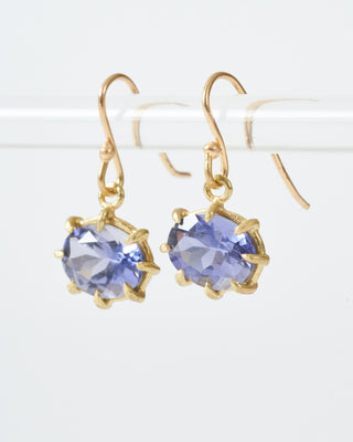iolite mini faceted oval drop earrings