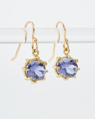 iolite mini faceted oval drop earrings