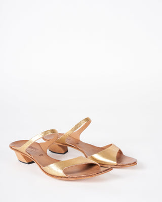 ionic - 2 strap sandal with heel - gold