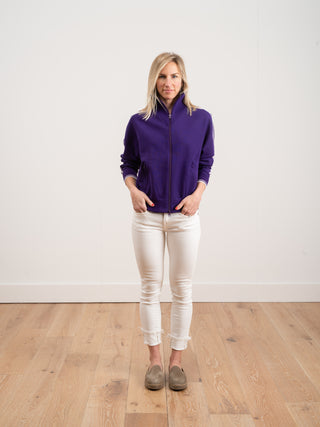 darcey zip sweater - purple