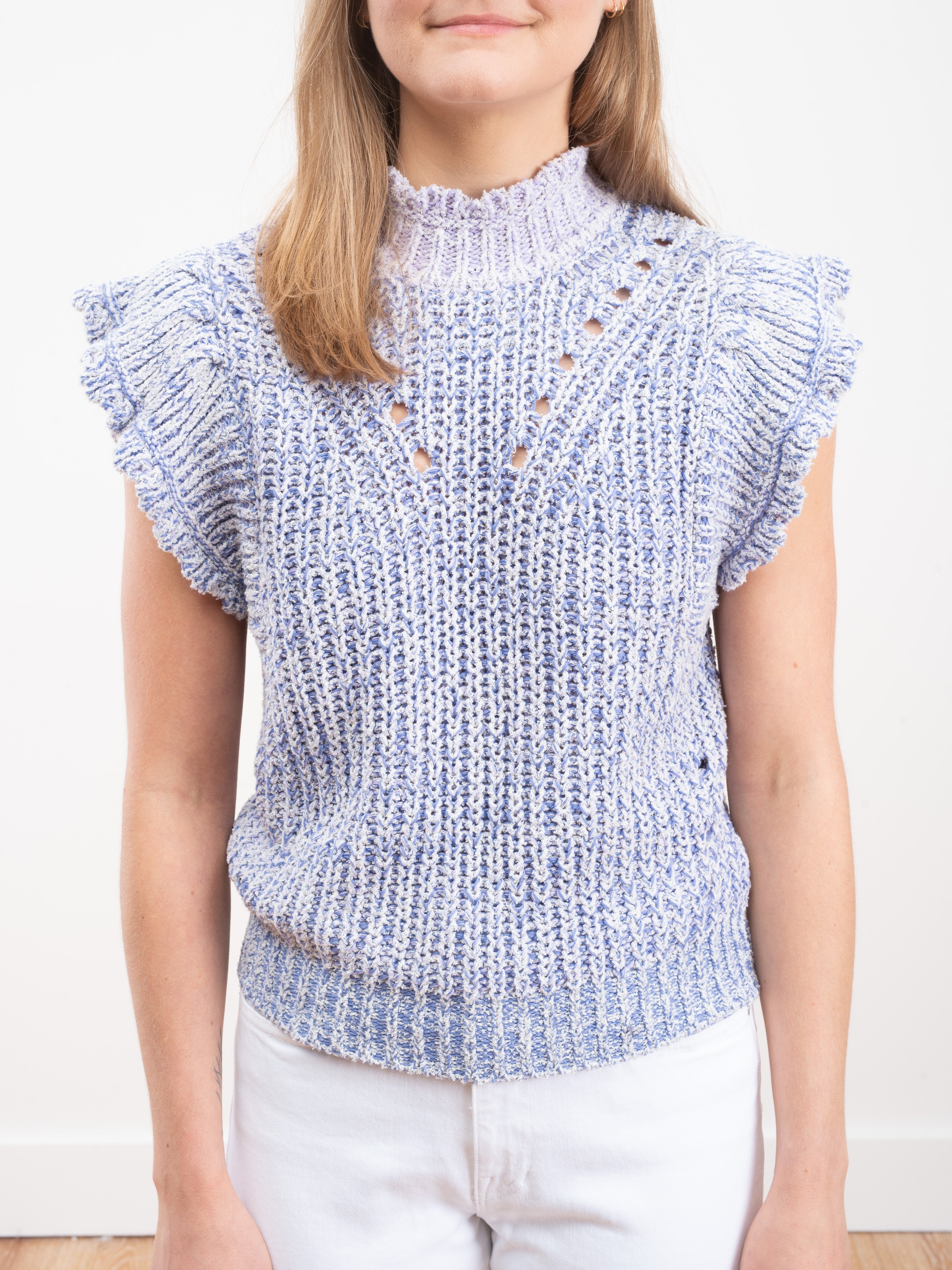 ISABEL MARANT ETOILE イザベルマラン エトワール 20SS Lotiya コットンナイロンローゲージニットセーター PU1235-20P051E パープル ブルー系 34 Isabel Marant - ISABEL MARANT ETOILE イザベルマラン エトワール