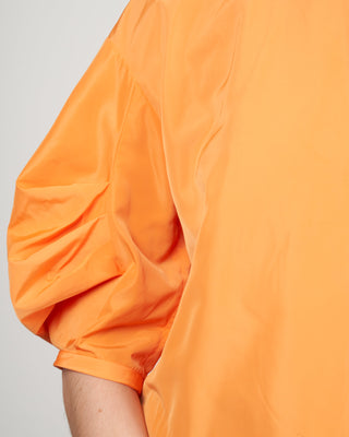 italian sporty nylon pleat sleeve top - orange