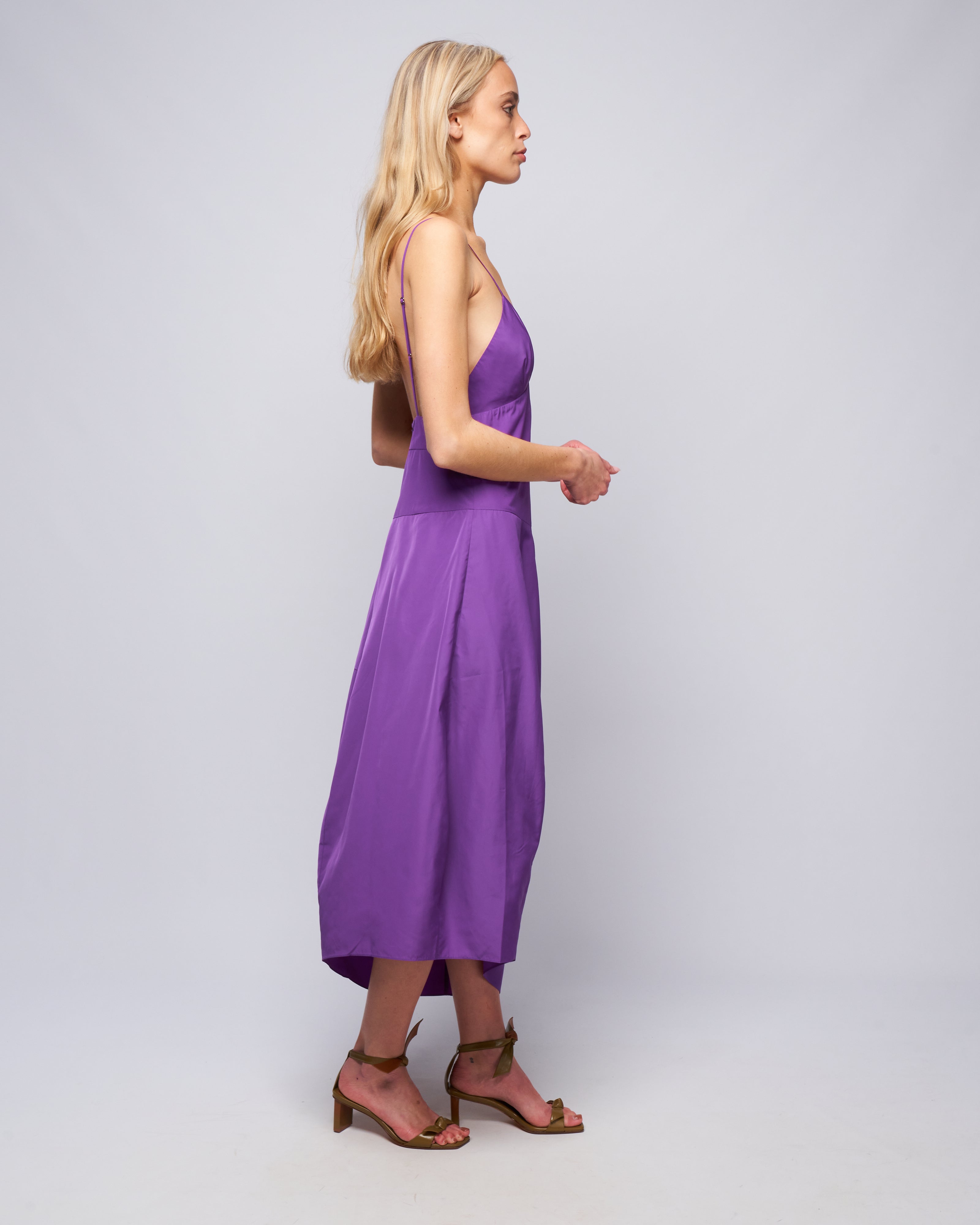 purple tibi dress Violet Plisse Mini Dress by Tibi