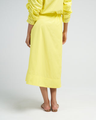 italian sporty nylon side shirred circle skirt - yellow
