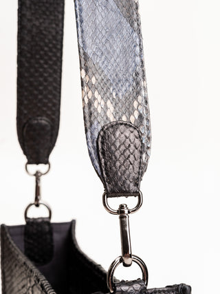 small asher bag - black w/ natural strap