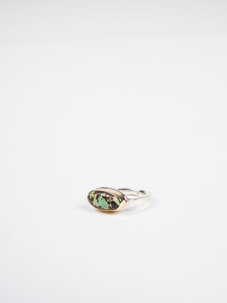 oval green turquoise ring