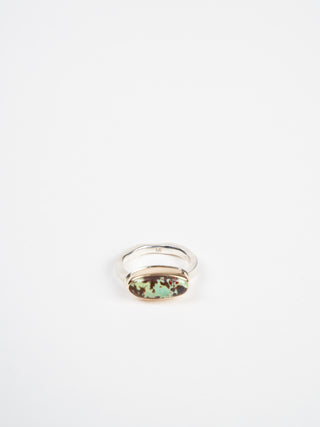 oval green turquoise ring