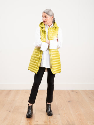 fitted vest w/ hood - chartreuse