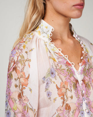 jeannie bracelet billow blouse - floral swirl