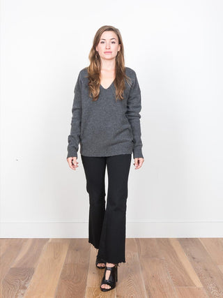 v-neck sweater - charcoal