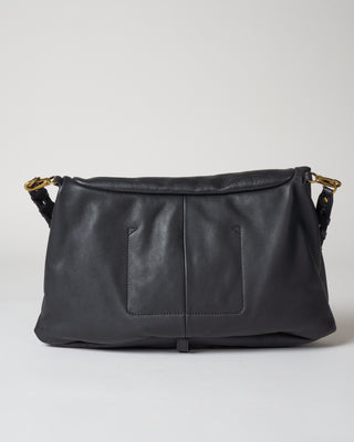 calfskin shoulder bag - noir/brass
