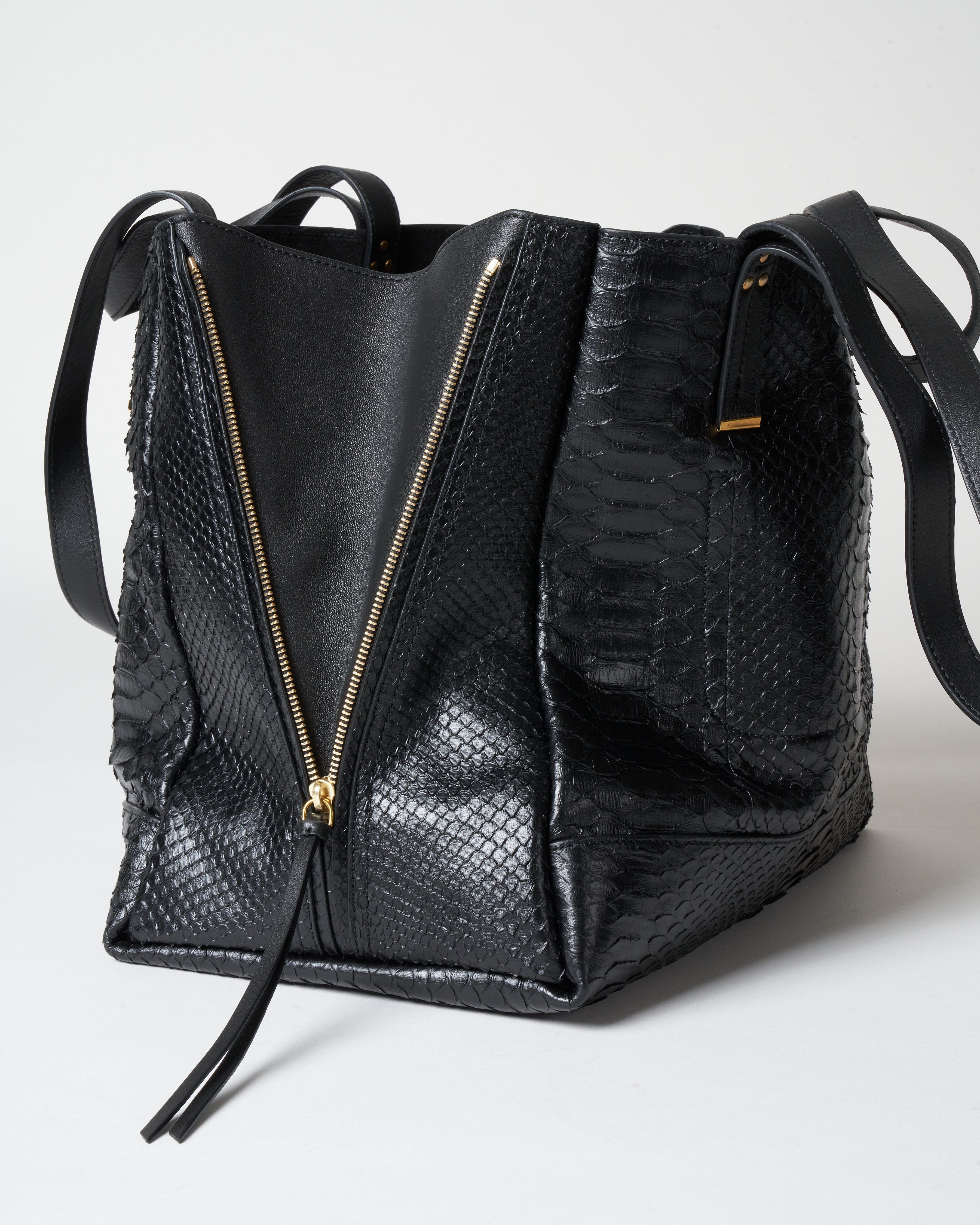 Jerome Dreyfuss Large George Tote Noir Python