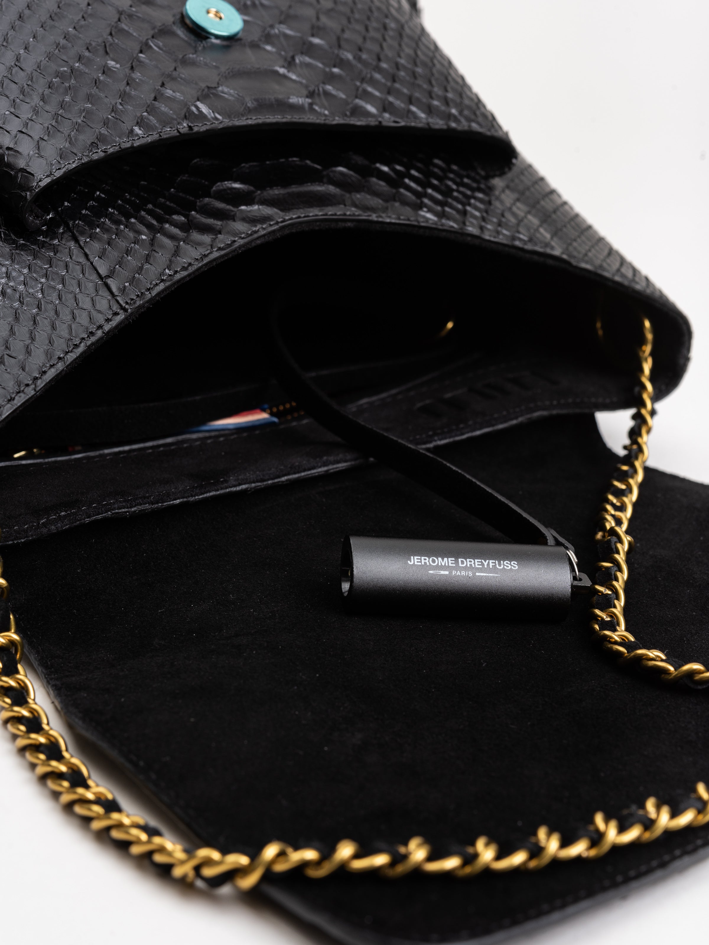 Jerome Dreyfuss Lulu M Crossbody Black Python - Main Image