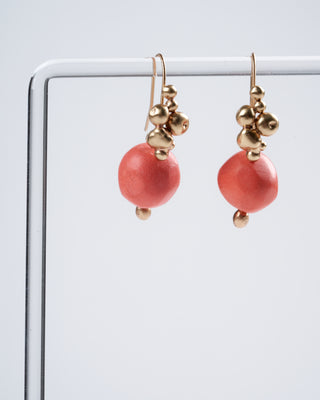 ore persimmon bronze clay earring - persimmon