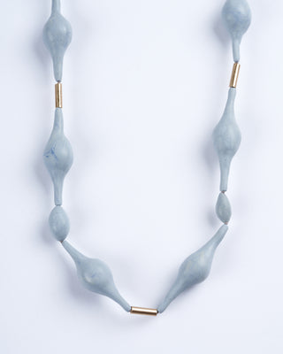 sea bean clay necklace - light blue