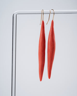 spike persimmon clay earring - persimmon