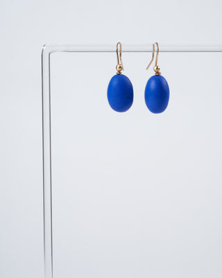 yves blue egg earring - blue and gold
