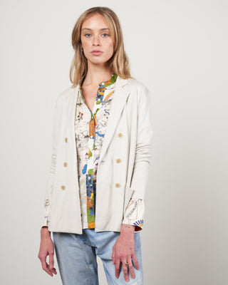 justine cardigan - stone with white dots