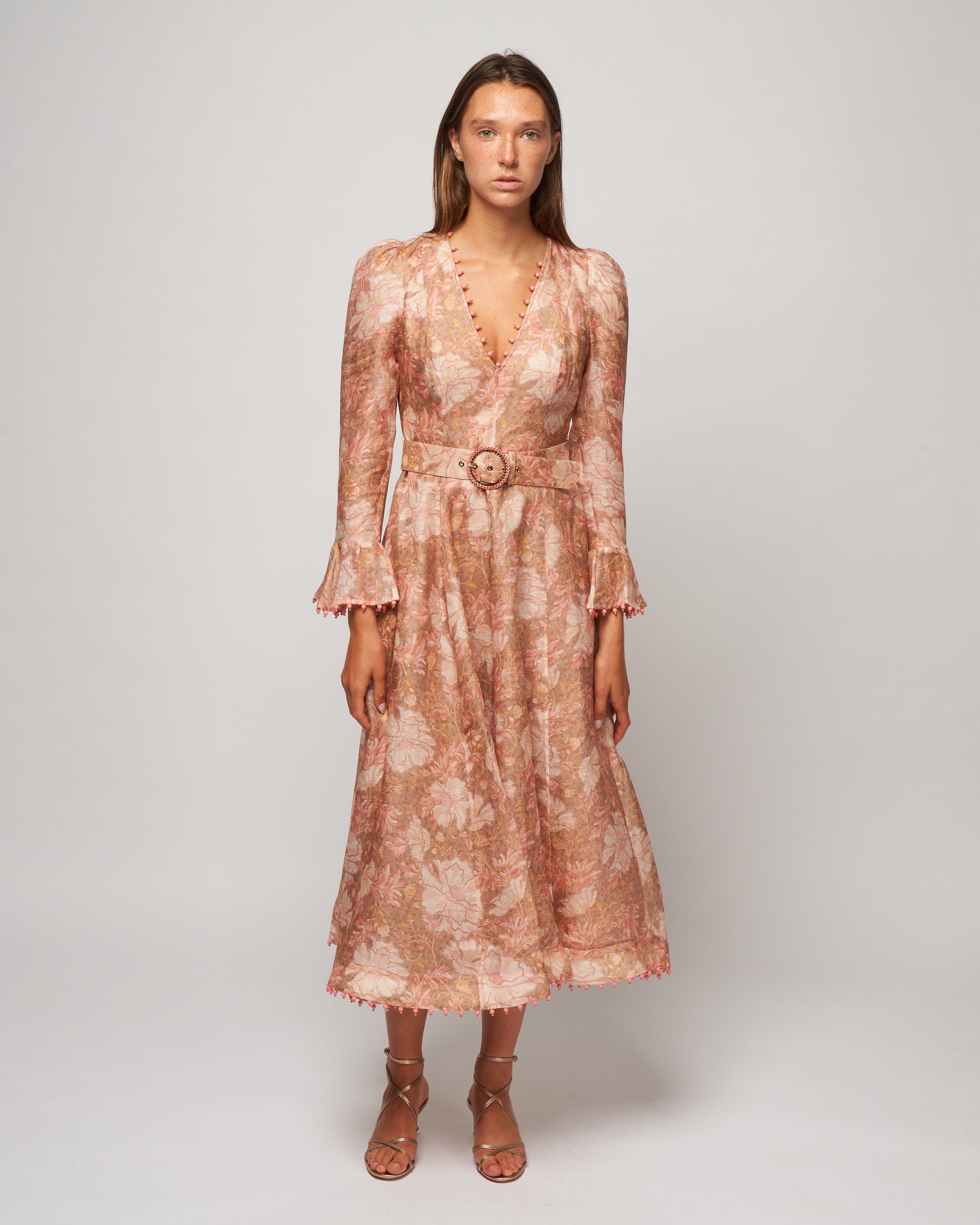 Zimmermann Kaleidoscope Midi Dress Pink Floral Zimmermann Kaleidoscope Midi Dress Pink Floral