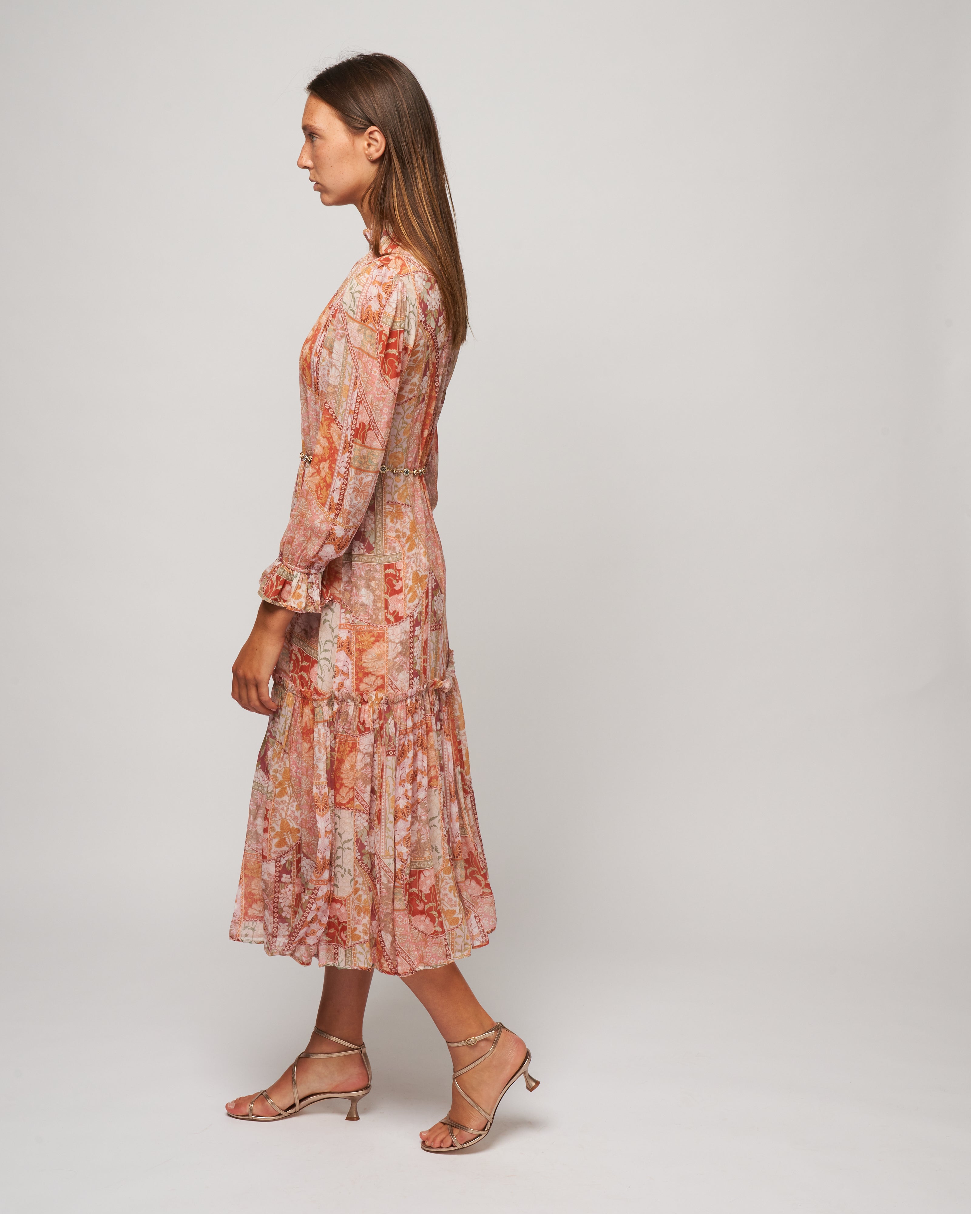 Zimmermann Kaleidoscope Tubular Midi Red Swirl Floral Zimmermann Kaleidoscope Tubular Midi Red Swirl Floral