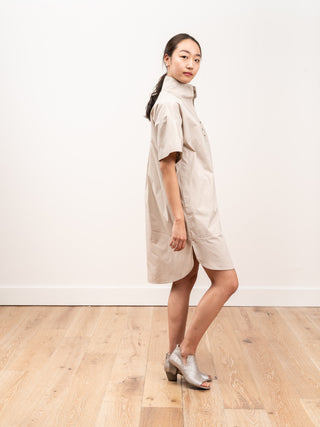 mockneck tunic dress - clay poplin